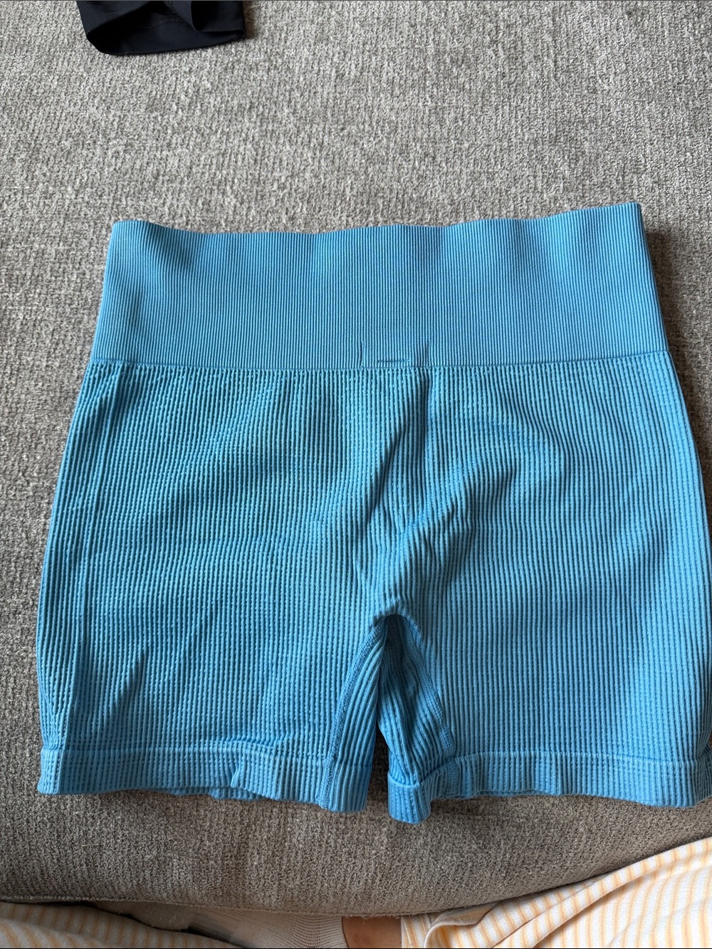 Colsie Blue Ribbed Bike Shorts - Picture 3 of 3